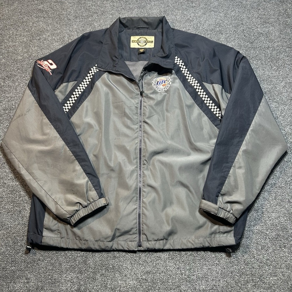 North End Gray and Black Water Resistant Lightweight Jacket XL Kurt Busch